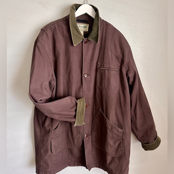Vintage LL Bean Barn Coat Oversized Chore Jacket Detachable Wool Lined XL Tall - Picture 2 of 16